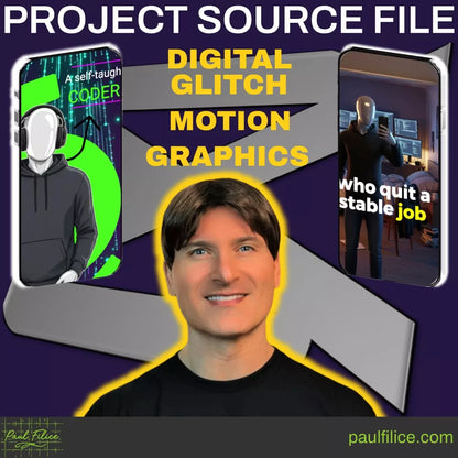 CapCut Project Source File #002: Digital Glitch Motion Graphics - Promotional Explainer