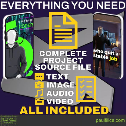 CapCut Project Source File #002: Digital Glitch Motion Graphics - Promotional Explainer